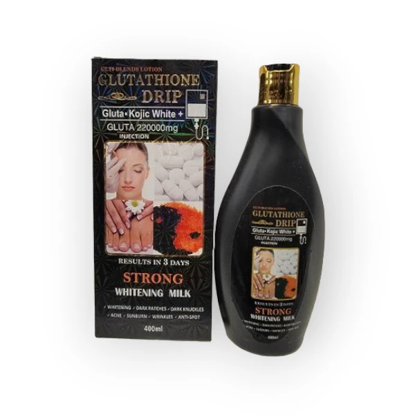 GLUTATHIONE DRIP GLUTA KOJIC WHITE+ WHITENING MILK 400ML  Slique Beauty  Limited