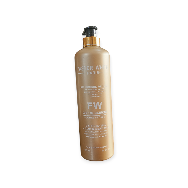 FASTER WHITE PARIS LUXURY SHOWER MILK 1000ML – GOLD GLUTATHIONE – Slique  Beauty Limited